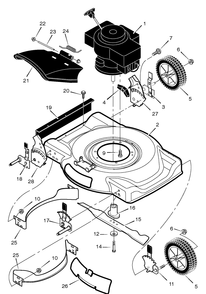 Motor Housing Assembly Diagram and Parts List for 224110X194B 2005 Briggs and Stratton Lawn Mower